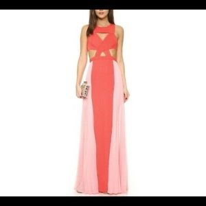 BCBGMaxAzria Giselle Cut Out Pleated Gown